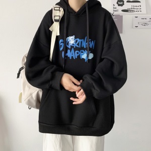 嘉筱连帽卫衣男春秋季宽松百搭加厚上衣男学生港风潮流字母印花长袖衣服男士男装 白色 XL